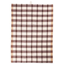 Indlæs billede til gallerivisning Viskestykke Malthe - natur m/mørkebrunt stribemønster