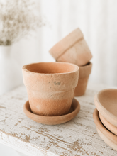 Indlæs billede til gallerivisning Mini terrakotta potte m/ underskål.