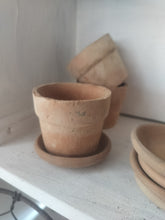 Indlæs billede til gallerivisning Mini terrakotta potte m/ underskål.