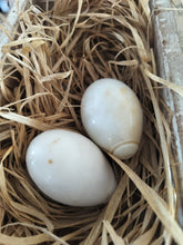 Indlæs billede til gallerivisning Påske tilbud - 2 porcelæns æg og en pose tørret strå.