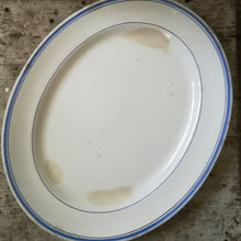 Indlæs billede til gallerivisning Fad med blå kant - oval - stor