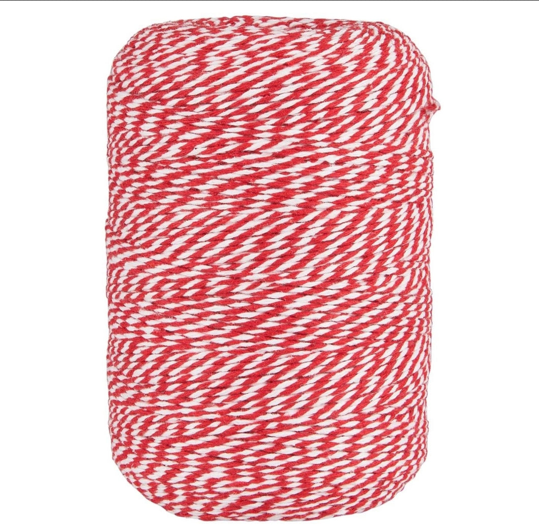 Dokumentgarn - Rød med hvid -400 m