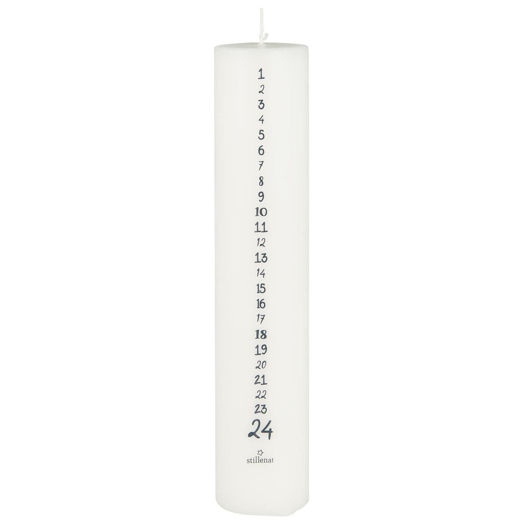 Kalenderlys m/ sorte tal -         1 - 24