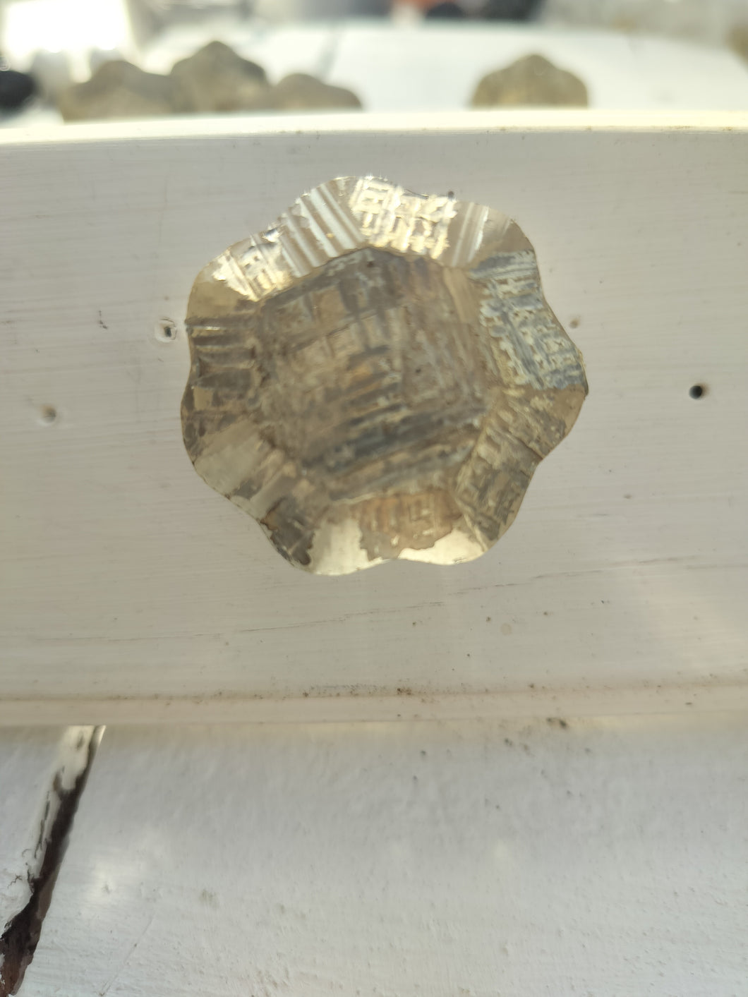 Greb til skuffer og skabe - Blomst guld/ glas
