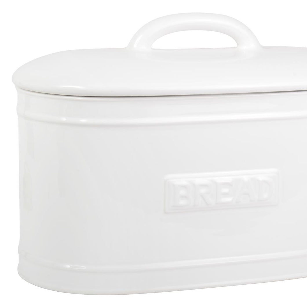Skøn brødboks i hvid porcelæn - oval