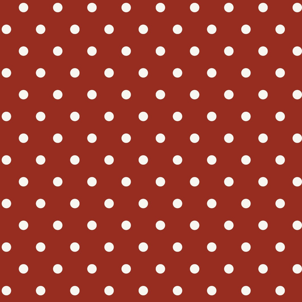 Serviet - rød med hvide prikker