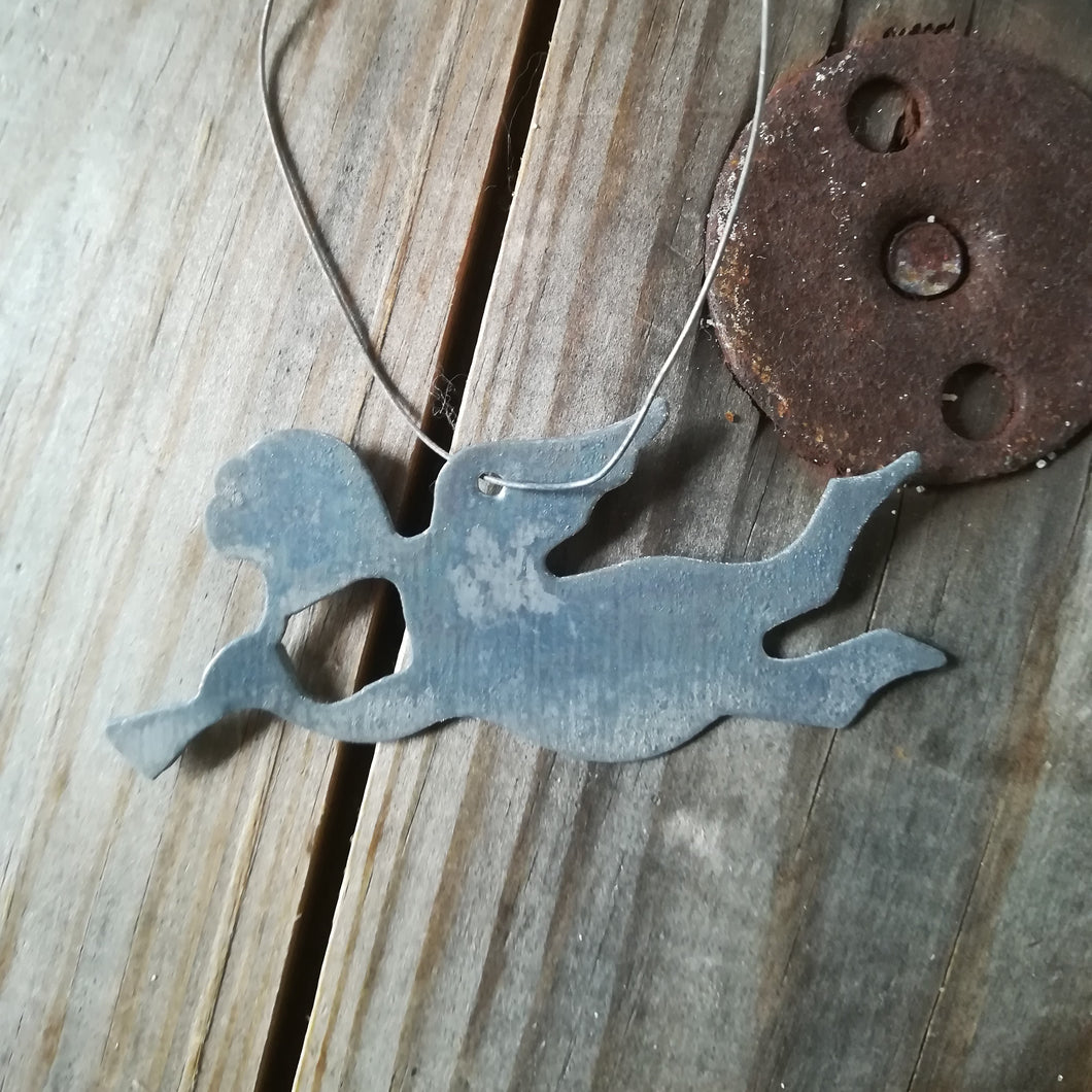 Metal engel -  stor - zink